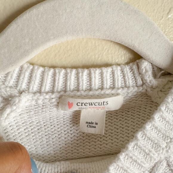 J. Crew Crewcuts White Heart Cable Knit Sweater - XXS (2-3) - Picture 3 of 7